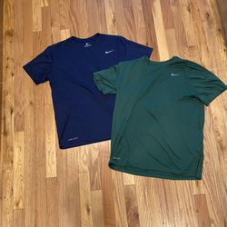 Nike Men’s Dri Fit Athletic Shirt bundle large blue and green  