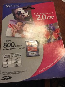 New Walgreen photo SD memory card 2.0 GB