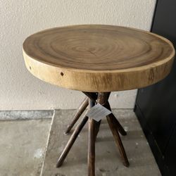 Wood Stick Leg End Table