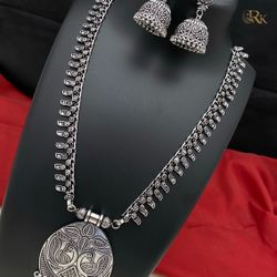 German Sliver Oxidized/black Metal Long Haram Set 