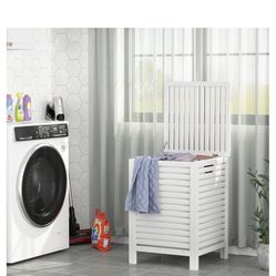 Bamboo Laundry Hamper White