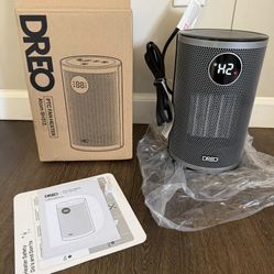 DREO Space Heater, Portable Electric Heaters for Indoor Use with Thermostat, Digital Display, 1-12H Timer, Eco Mode and Fan Mode, 1500W PTC Ceramic Fa