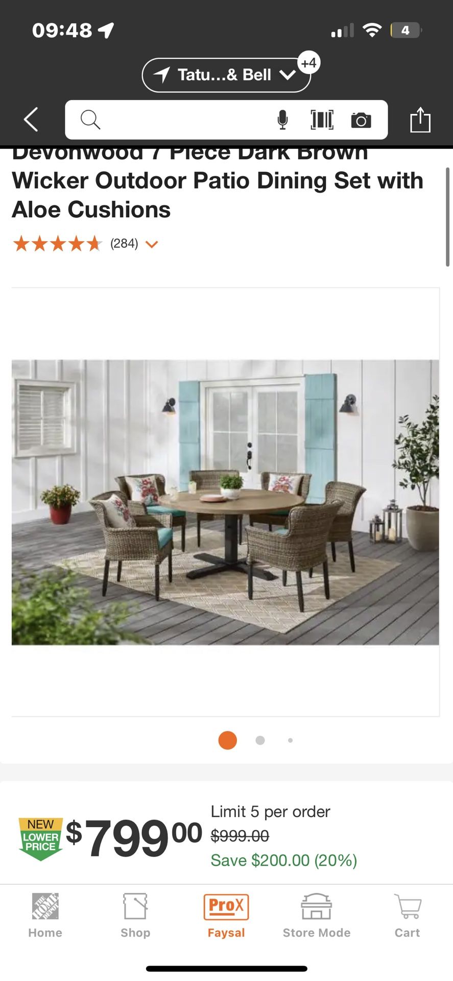 BRAND NEW Hampton Bay Devonwood 7 Piece Dark Brown Wicker Outdoor Patio