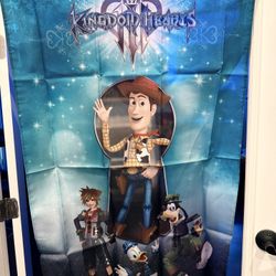 Kingdom Hearts 3 Woody Flag Wall Hanging Tapestry Rare Disney Toy Story