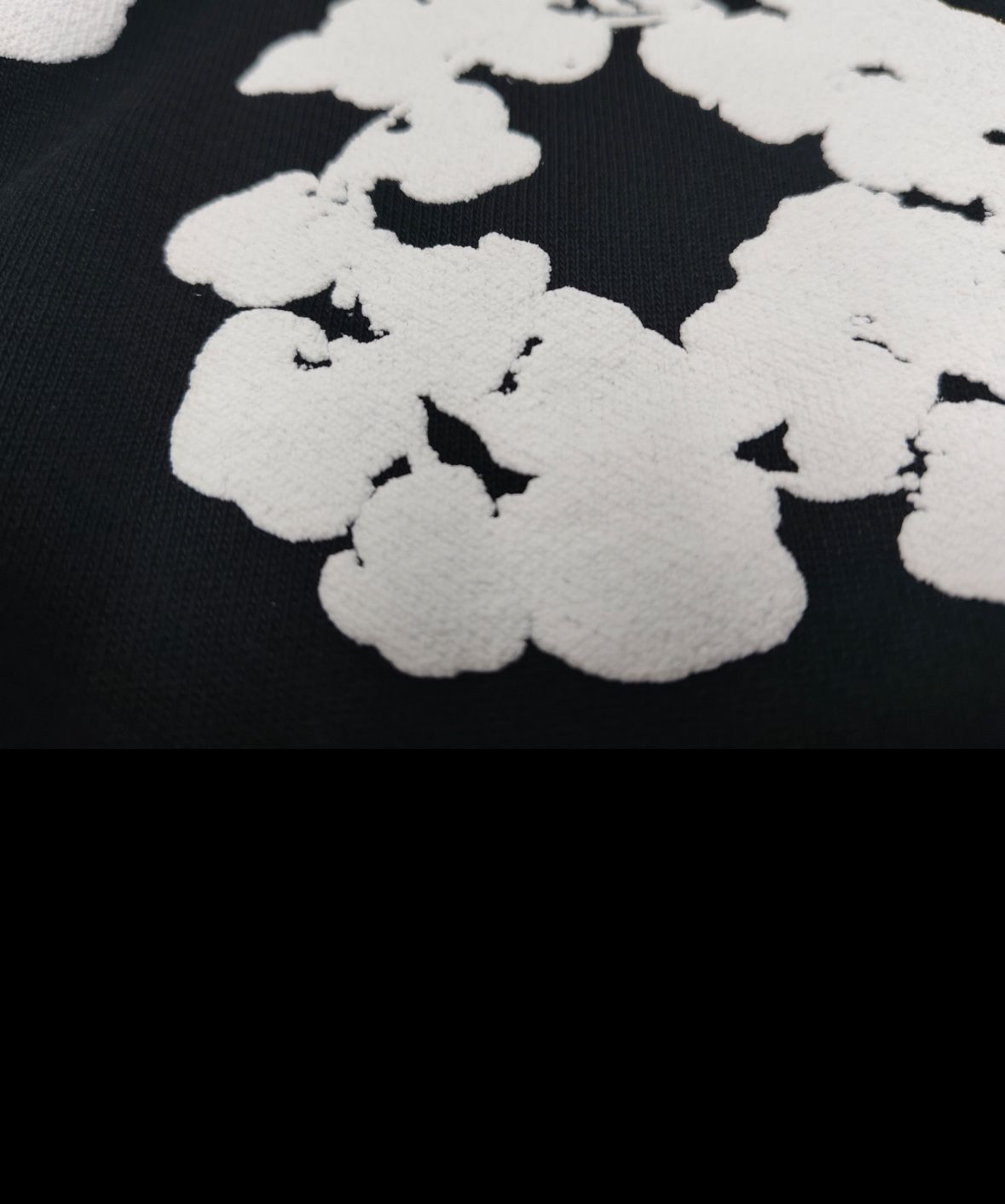 black denim tear hoodie