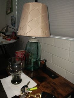 115 Year Old HalfGallon BALL Jar Lamp. Handmade .