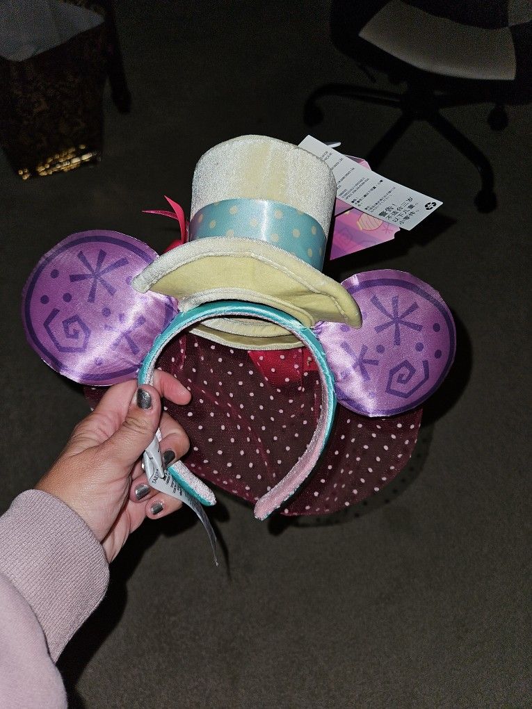 Disney Minnie Ears - Mad Hatter Themed