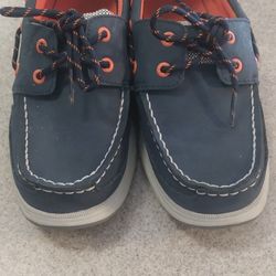 Boys Sperry Top Sider Lanyard Leather Boat Shoes. Excellent Condition Size 2.5
