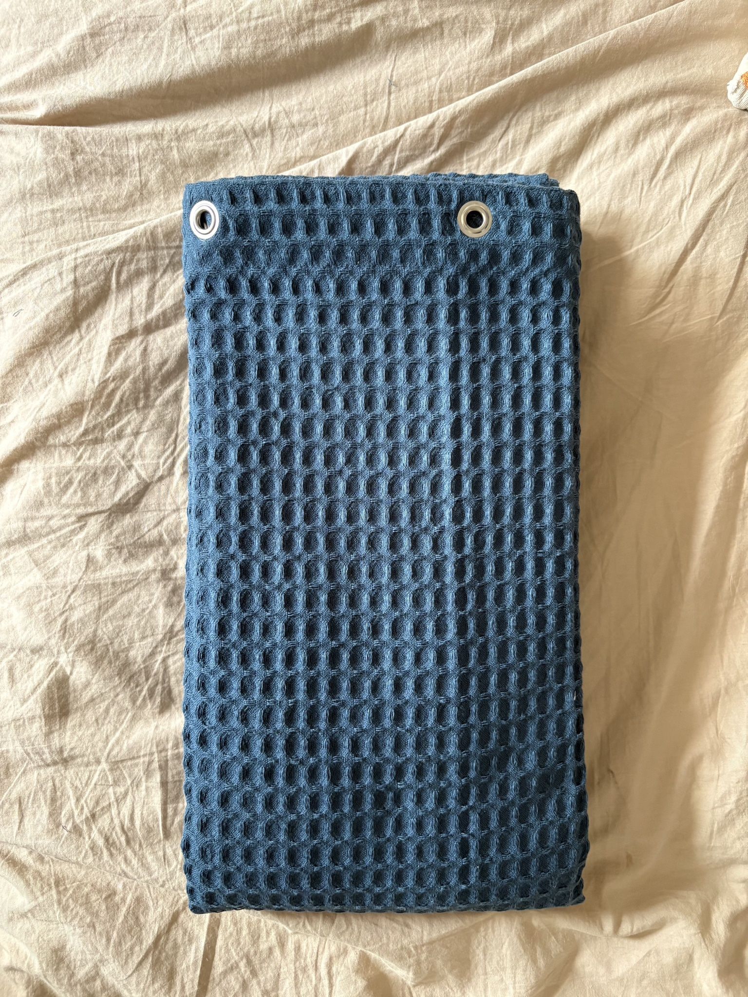 NEW Waffle Weave Shower Curtain - Threshold (Dark Teal/Blue)