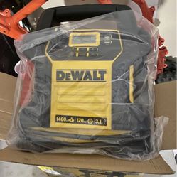 New in box dewalt portable jump box will jump a v8 engine, air compressor will pump up to 120psi!  Has a Alternator tester built into it as well as us