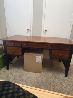 Ethan Allen Cherry Executive Desk