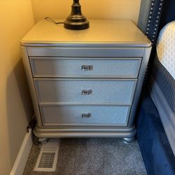 Ashley Silver Nightstand / Bedside Table