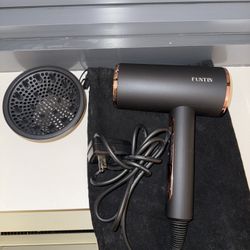 Funtin Hair Dryer With Diffuser- Black/Rose Gold