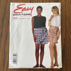 McCall’s Easy Stitch Sewing Pattern 7635 Size 14 - 20 Tops Shorts 1995