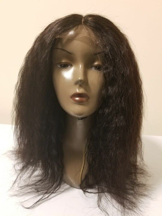 14 Brazilian human hair kinky straight customized wig