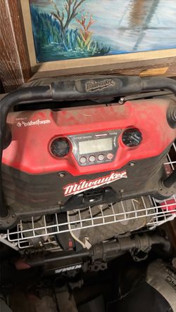Milwaukee AM/FM Portable Jobsite Radio Boombox Red/Black w/ Headphone Jack