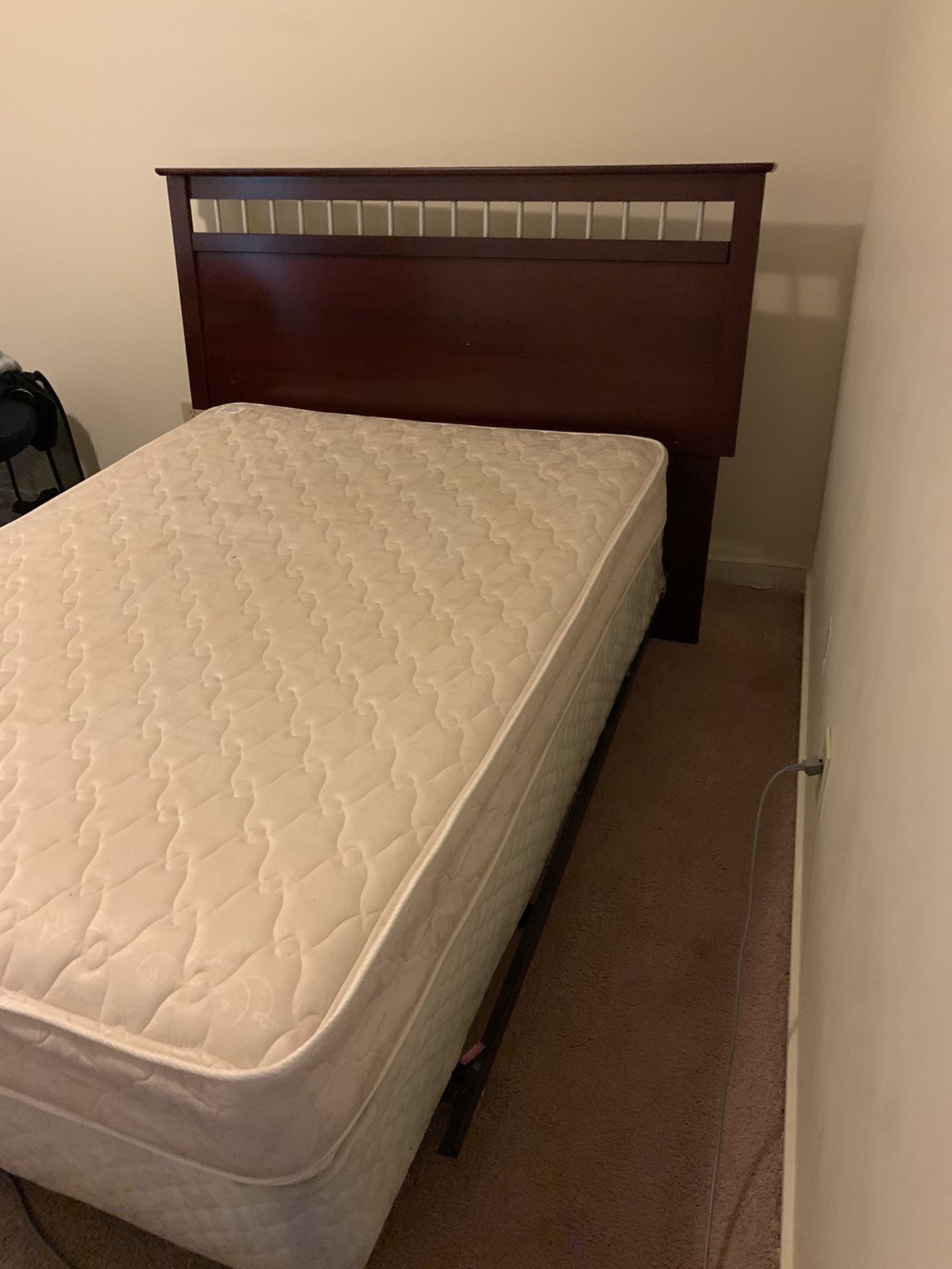Full size bed box spring and mattress included for Sale in Petersburg