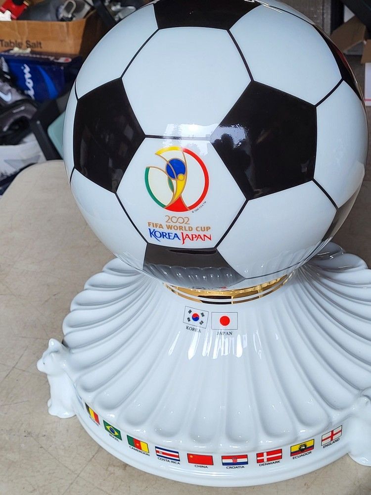 2002 FIFA World Cup Korea Vs Japan Ceramic Soccer Ball Statue