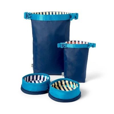 NWT The Cuddle Collab Pet Travel Food Set - Blue