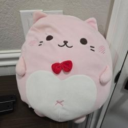 Cat plushie with bow.