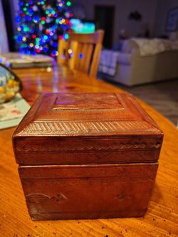 Leather Covered Wooden Trinket Box