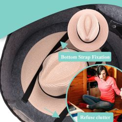 Hat Box,Hat Storage Box,Stackable Round Brim Hats Organizer Bag Container  for Closet,Travel Hat Boxes for Women,Collapsible Cowboy Hat