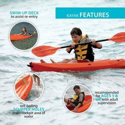 Lifetime Wave 6 ft Youth Kayak (Paddle Included), 90154