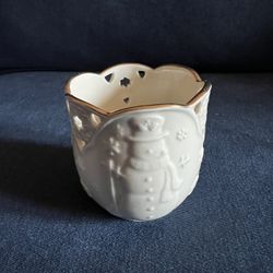LENOX Porcelain Votives Merry Lights Votives, Boxed Snowman Candle Holder