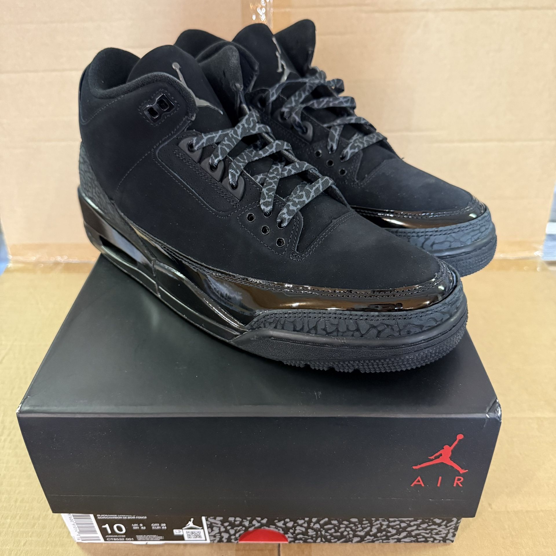 Air Jordan 3 Retro- Black Cat (2025)- Size 10M/11.5W