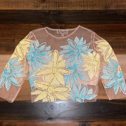 Nasty Gal x For Love & Lemons Wild Flower Embroidered Floral Lace Cropped Blouse