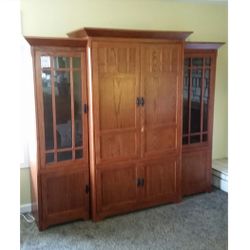 Entertainment Center with Curio Cabinets