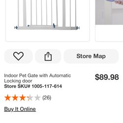Indoor Pet Gate with Automatic Locking door