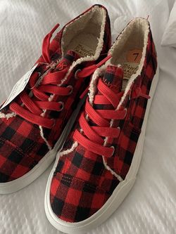 Buffalo Plaid Blowfish Tennis Shoes