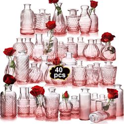 40 Pink Flower Vases
