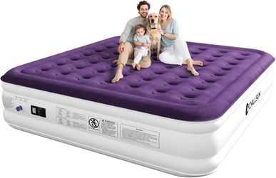 CHILLSUN King Air Mattress with Built in Pump, 18" Raised Comfort #1218R T5