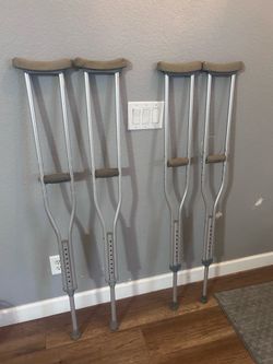 Adjustable aluminum crutches in good used condition. $10 for all 4