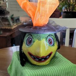 Halloween resin witch head