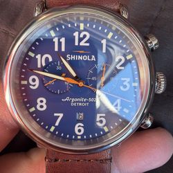 Shinola Runwell Chrono 47mm Blue Dial