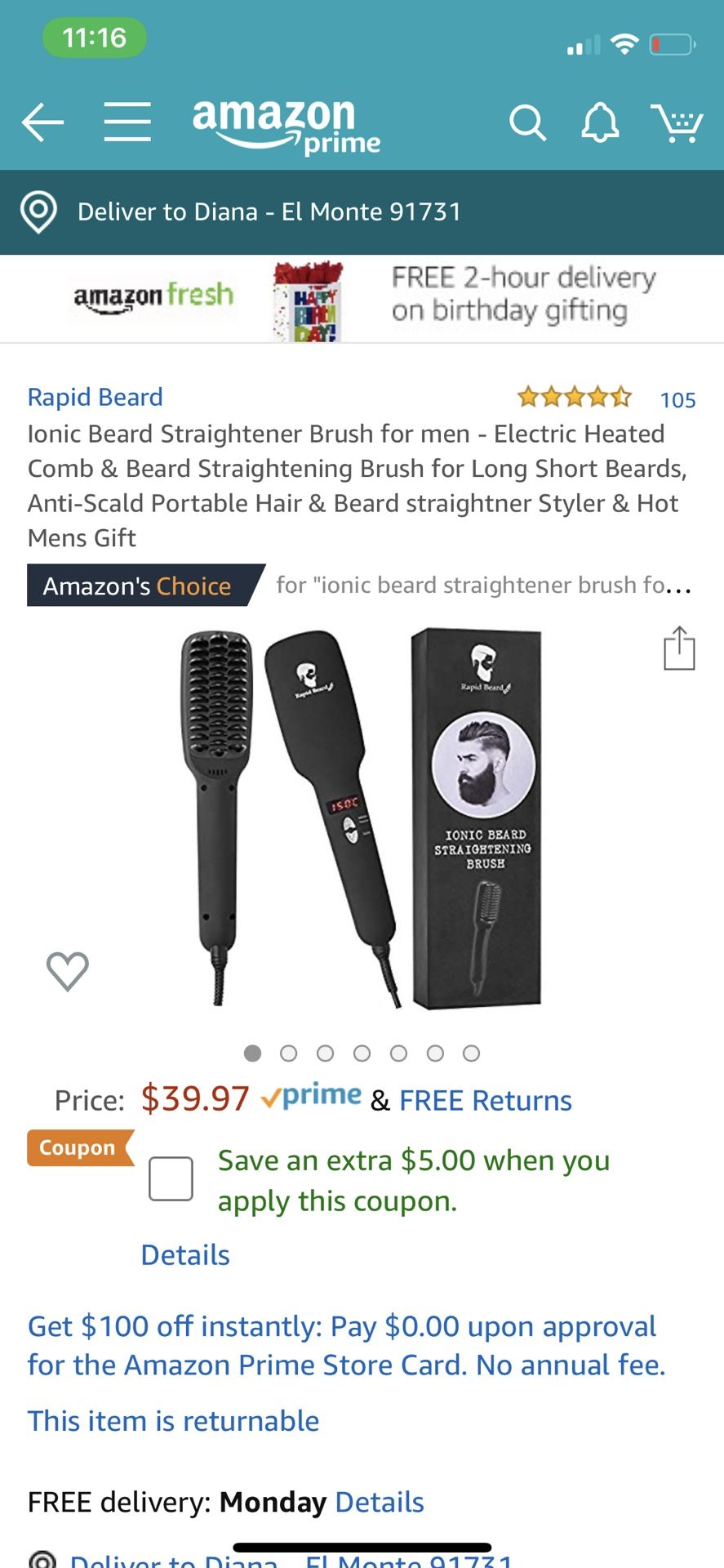 Ionic Beard Straightener Brush for men - Electric Heated Comb & Beard Straightening Brush for Long Short Beards, Anti-Scald Portable Hair & Beard str