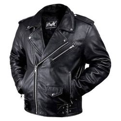 LEATHER MOTORCYCLE JACKET - LARGE