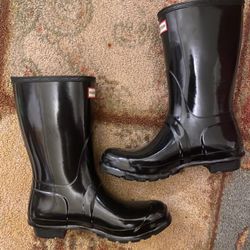 Hunter original Tall Gloss Rain Boots 11 / Black