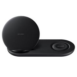 SAMSUNG Wireless Charger DUO Fast Charge Stand & Pad Universally Compatible with Qi Enabled Phones and Select SAMSUNG Watches (US Version), Black