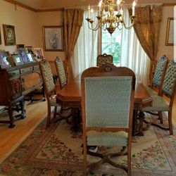 12 piece dining room set, English Walnut 