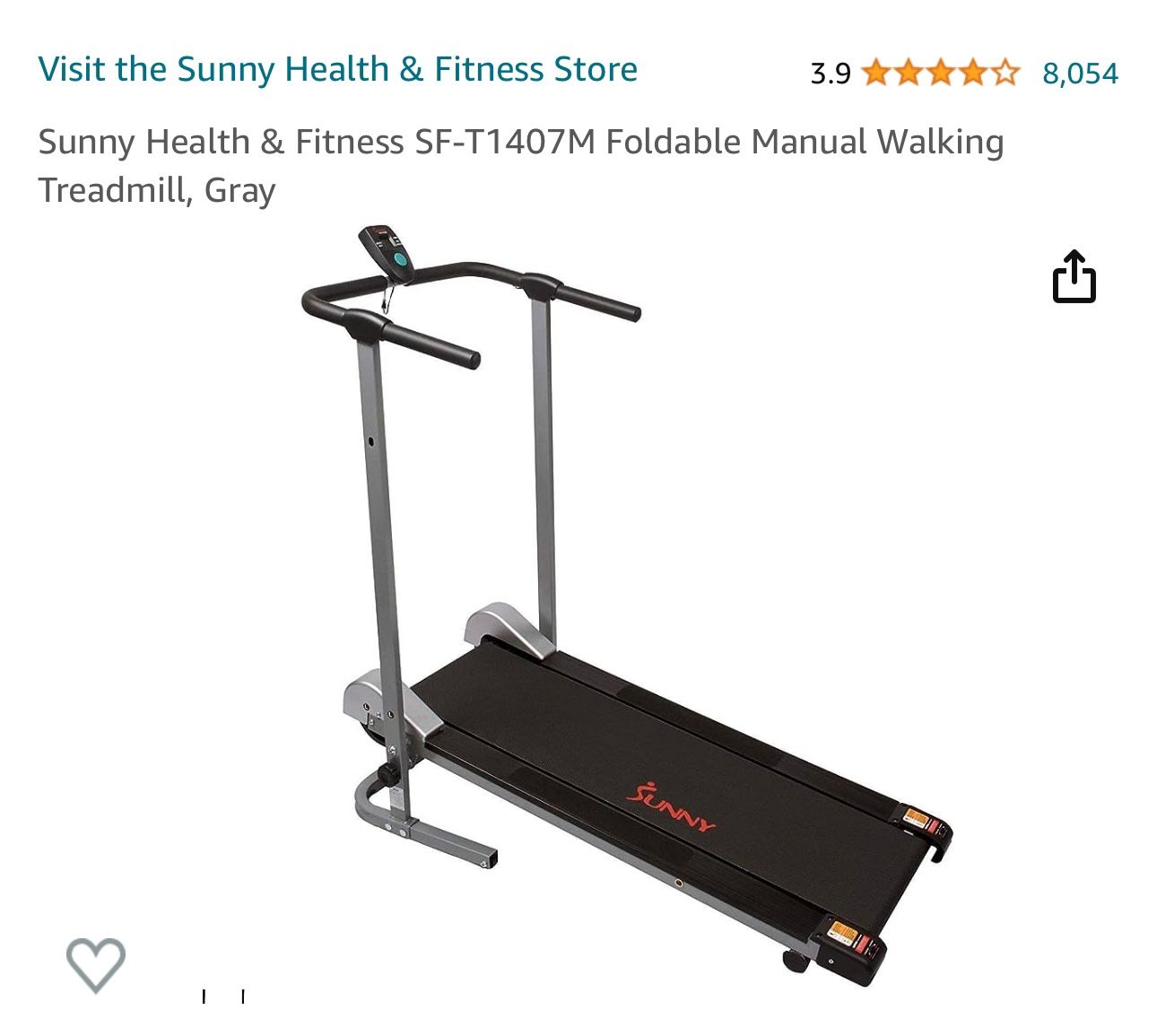 Sunny Health And Fitness Treadmill Compact