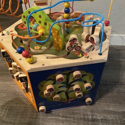 Educational Wooden Activity Cube. 