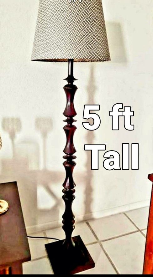 Turned 60s Floor Lamp