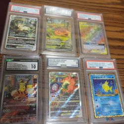 Pokemon TCG Slabs PSA CGC 9 10 Pikachu Shining Magikarp Japanese English Charizard Premium Collection Tag Team Leafeon Sylveon