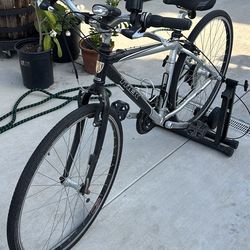 Trek Bicycle, 21 Speed With Stationary Pedaling Rack