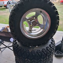 Golf Cart Aluminum Rims And Tires 