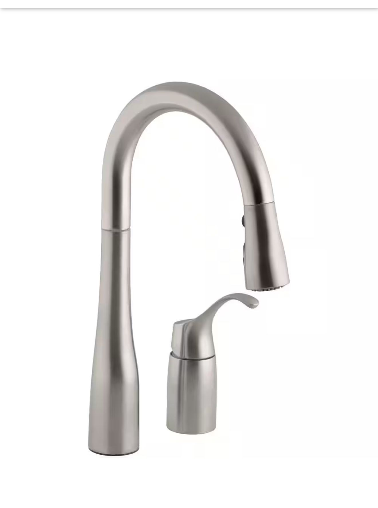KOHLER Simplice Single-Handle Pull-Down Sprayer Kitchen Faucet in Vibrant Stainless